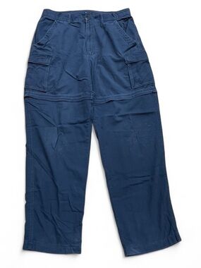 ORAGE size 36 Men's Navy Cargo Pants 100% cotton removable legs
